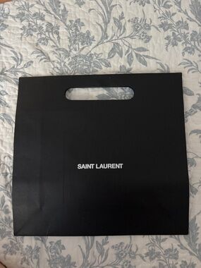 Saint Laurent Black Shopper Bag with White Logo